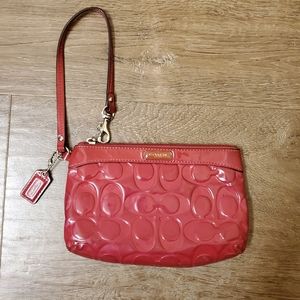 Coach Patent Leather Magenta Wristlet